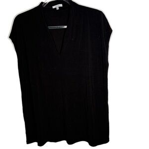 Black V-Neck Women's Top 1X